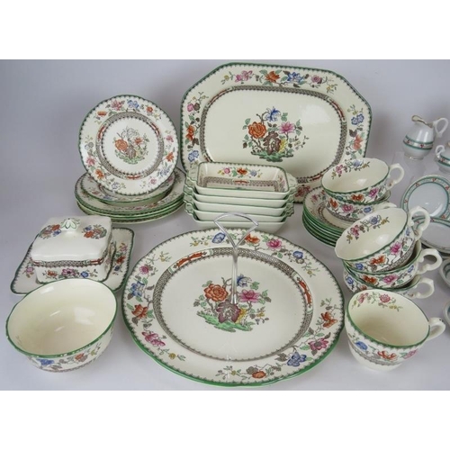 146 - A 28 piece part tea service of Copeland Spode Chinese rose pattern and two continental part child's ... 