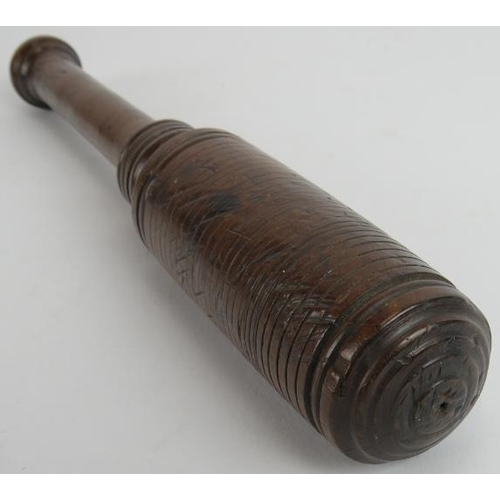 148 - A 19th century Royal Navy tipstaff cosh, turned hardwood, length 29cm.
Condition report: No issues.