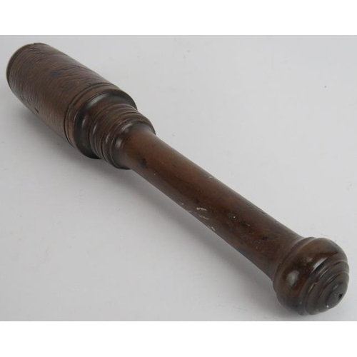 148 - A 19th century Royal Navy tipstaff cosh, turned hardwood, length 29cm.
Condition report: No issues.