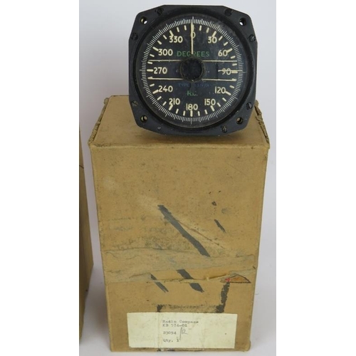 157 - Two 1960's/70's car speedometers, one Jaeger, one Smiths and two aeronautical gauges, one a radio co... 