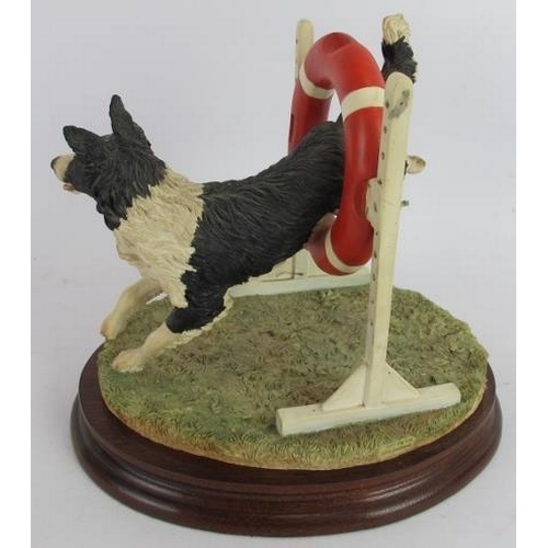 198 - A Border Fine Arts limited edition (281/500) figure 'Through The Hoop' in the form of a sheep dog ju... 