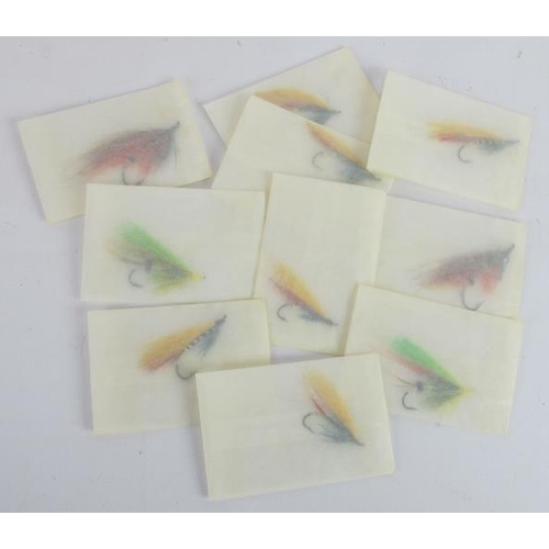 20 - 10 mixed salmon fishing flies attributed to world renowned fly tier Megan Boyd (1915-2001). Largest ... 