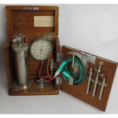 203 - Three vintage Maxwell artificial Pneumothorax apparatus in mahogany cases, C1950's/60's, believed to... 