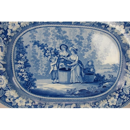 23 - Two early 19th century meat platters by Liverpool Herculaneum pottery, each with transfer printed 'H... 