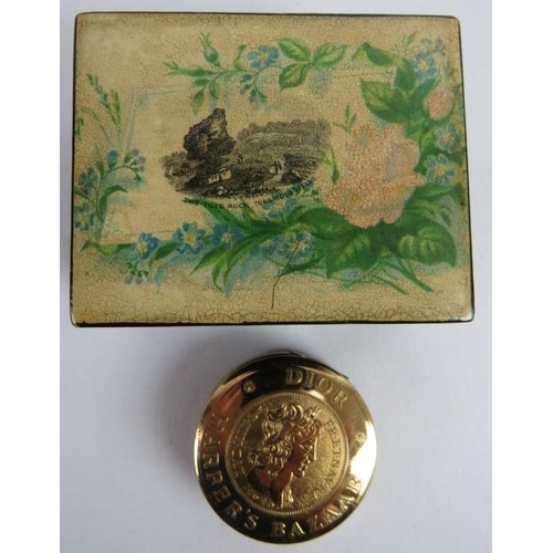 250 - A Georgian inlaid horn and tortoiseshell snuff box, a similar papier-mâché snuff box, a Tunbridge We... 