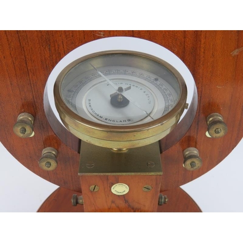 259 - A vintage Galvanometer in brass fitted mahogany case by Philip Harris & Co, c1930s. Height 36cm.
Con... 