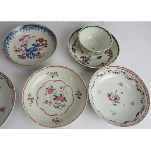 45 - A quantity of mainly 18th century Chinese porcelain export ware tea cups, bowls and saucers variousl... 