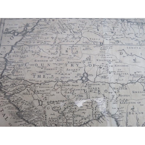 51 - A 17th century map of Africa 'Africa or Libia Ulteriour' by Richard Blome, c1669 black and white eng... 