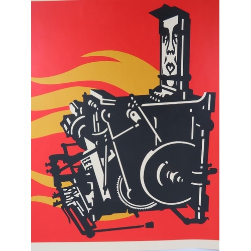 522 - Frank Shepard Fairey (American, b.1970) - a signed colour print, 87cm x 57cm, unframed.
Condition re... 