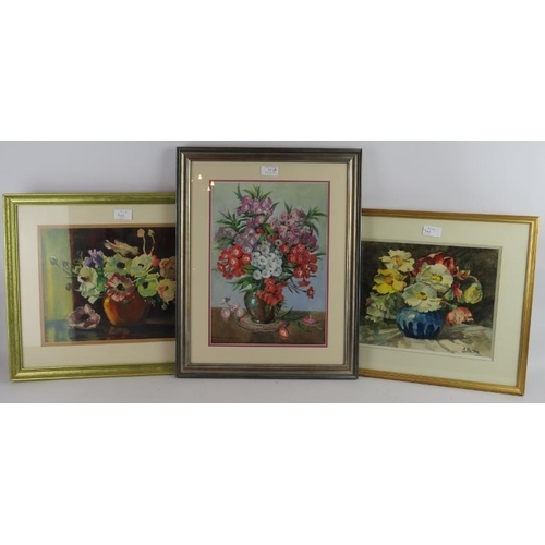 543 - British School (20th century) - Three still life watercolours by Edith A. Andrews, M. Smith, and A. ... 