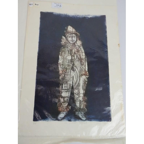 559 - Lucy Dupre (contemporary) - 'Le Pierrot enfant', pencil signed Artists Proof etching, 38cm x 24cm, u... 