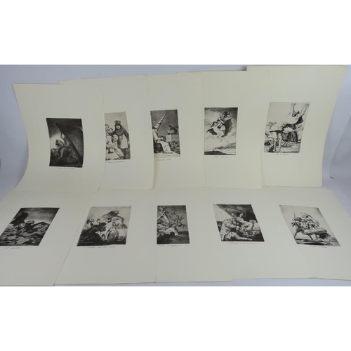 565 - After Francisco Jose de Goya Y Lucientes (Spanish, 1746-1828) - set of 10 sepia etchings on paper, e... 