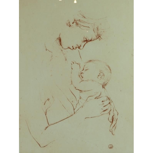 572 - Louis Kahan (Austria/Australia, 1905-2002_ - 'Mother and Child', pencil signed Artists Proof etching... 