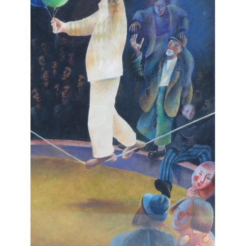 583 - Ingham (20th century) - 'Circus clowns', pastel, signed, 35cm x 25cm, framed.
Condition report: No i... 