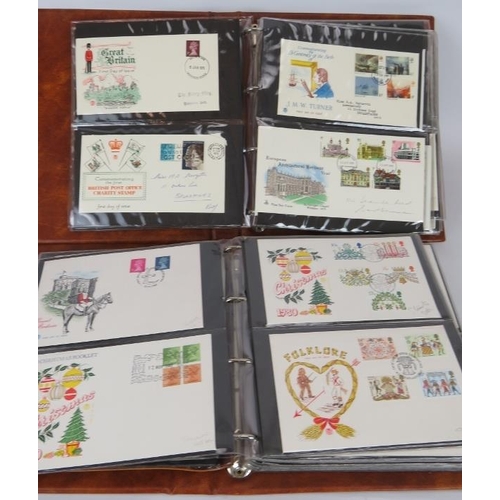 61 - A mixed lot to include two albums of 1970's/80's first day covers, jewellery box, decanters, studio ... 