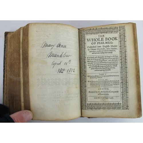 7 - A 17th century Holy Bible and Psalmer, published 1637, Robert Barker, containing old and new testame... 