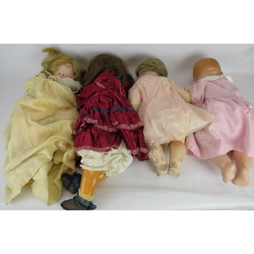 71 - Three Bisque headed Armande Marseille dolls with outfits and a similar Heubach doll. All marked on b... 