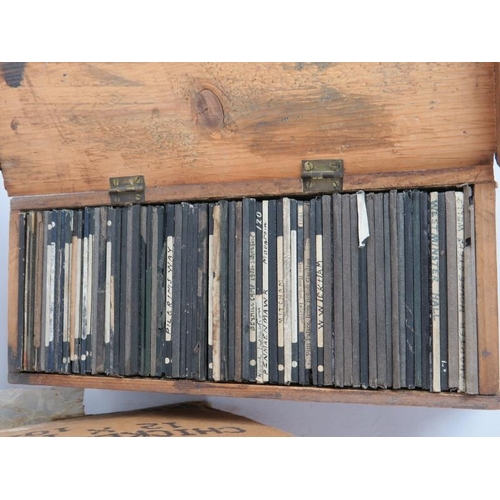 99 - A collection of antique magic lantern slides including local interest and The Tiger in the Barrel. E... 