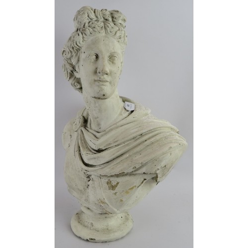 183 - A classical plaster bust of Apollo Belvedere with some weathering. Height 52cm.
Condition report: We... 