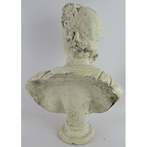 183 - A classical plaster bust of Apollo Belvedere with some weathering. Height 52cm.
Condition report: We... 