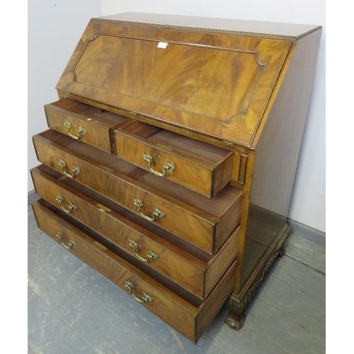 830 - A good quality Victorian walnut bureau by Sopwith & Co, the fall front opening onto a fitted interio... 