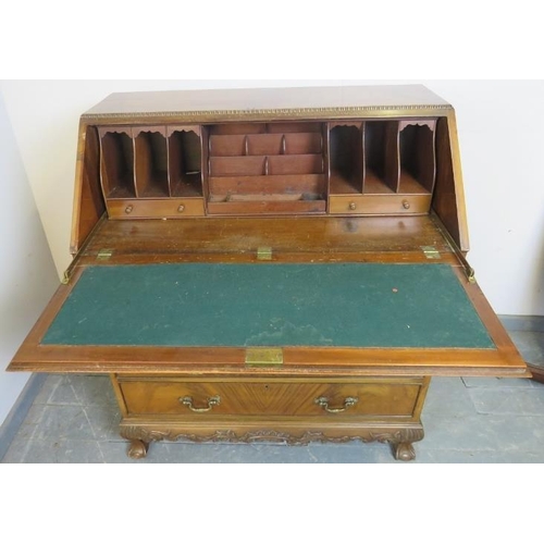 830 - A good quality Victorian walnut bureau by Sopwith & Co, the fall front opening onto a fitted interio... 