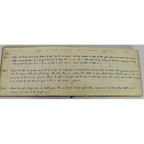 60 - A fascinating aviation log book relating to the building and flying of an amateur 'Flying Flea' airc... 