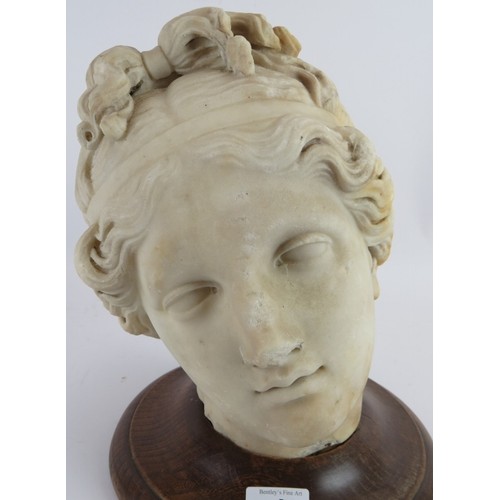 5 - Antique carved marble Greco Roman head of Aphrodite/Venus, believed to be an 18th century Grand Tour... 