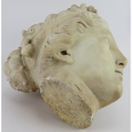 5 - Antique carved marble Greco Roman head of Aphrodite/Venus, believed to be an 18th century Grand Tour... 