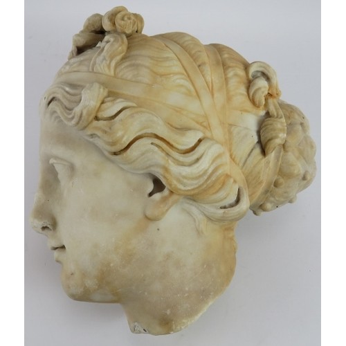 5 - Antique carved marble Greco Roman head of Aphrodite/Venus, believed to be an 18th century Grand Tour... 