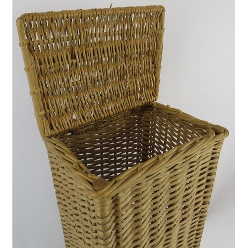 109 - A vintage French wickerwork 'french-stick' bread storage basket. Overall height 73cm. Condition repo... 