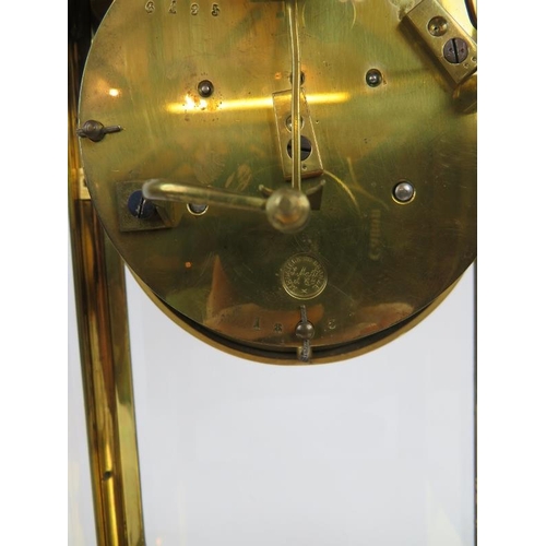 148 - A fine quality 19th century French four- glass mantle clock, gilt brass and 4 bevelled glass case, M... 