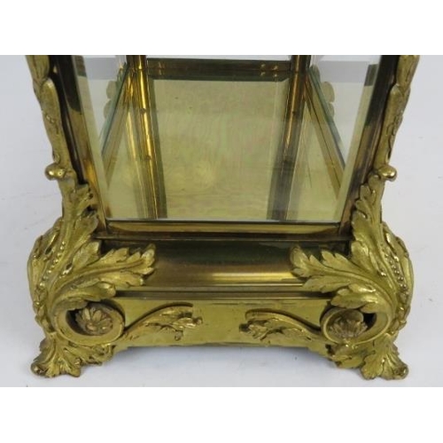 148 - A fine quality 19th century French four- glass mantle clock, gilt brass and 4 bevelled glass case, M... 