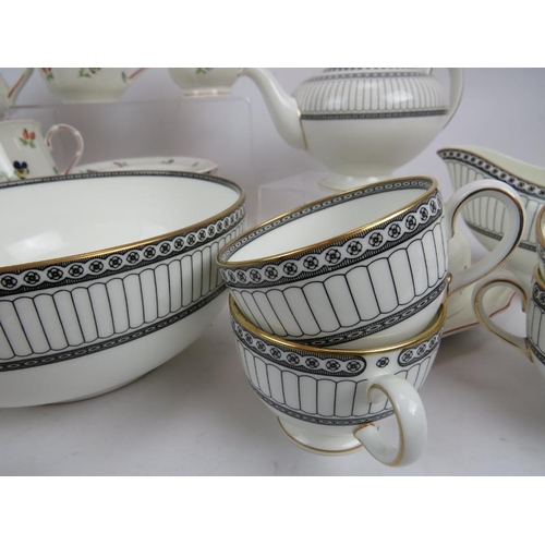 155 - Villeroy and Boch, Petite Fleur part set, teapot (damaged spout). 4 cups, 1 saucer, 8 side plates, s... 