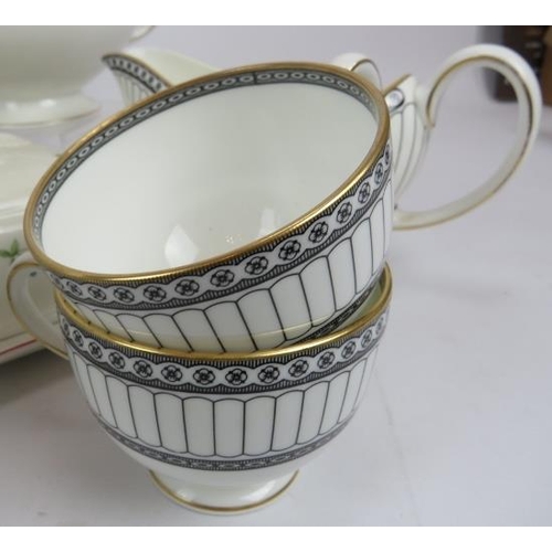 155 - Villeroy and Boch, Petite Fleur part set, teapot (damaged spout). 4 cups, 1 saucer, 8 side plates, s... 