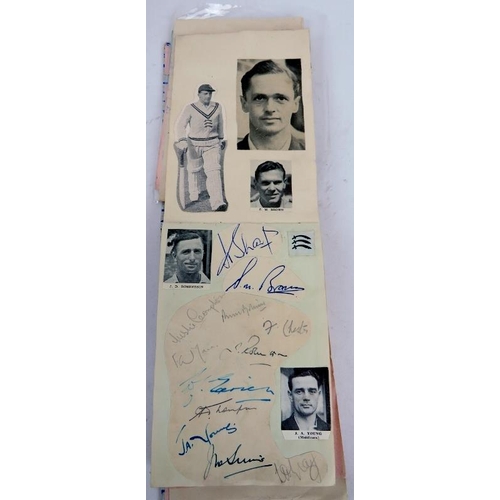 192 - Of Cricket Interest: a mid 20th century autograph album containing numerous autographs, and a silver... 