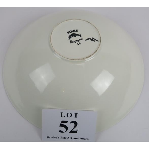 52 - Poole Pottery Delphis dish by Loretta Leigh, 35cm diameter. 
Condition report: Crazing to underside.