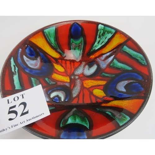 52 - Poole Pottery Delphis dish by Loretta Leigh, 35cm diameter. 
Condition report: Crazing to underside.