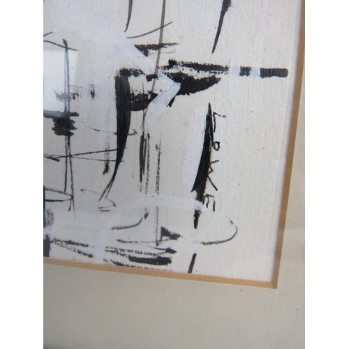 592 - Ben Lowe (b.1976) - 'Abstract Studies', two, mixed media, signed, 24cm x 19cm, framed. 
Condition re... 