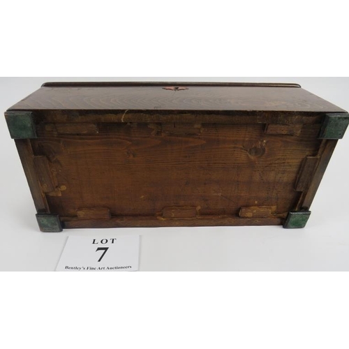 7 - 19th century 'Jacot', music box, 10 aires, the case to plain polished wood, partial label to lid int... 