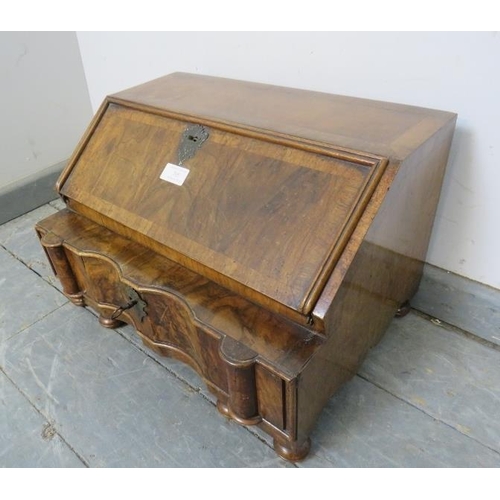 705 - A fine 19th century figured walnut table-top writing desk in the Queen Anne taste, the fall front op... 