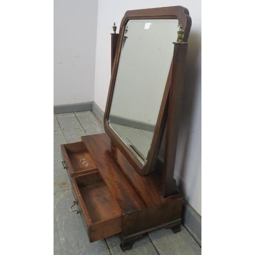 745 - A good quality Regency Period mahogany swing vanity mirror, with shaped and bevelled glass, featurin... 