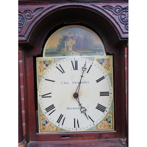 791 - An 18th century 30-hour striking longcase clock by Charles Alexander of Barnstable in a 19th century... 