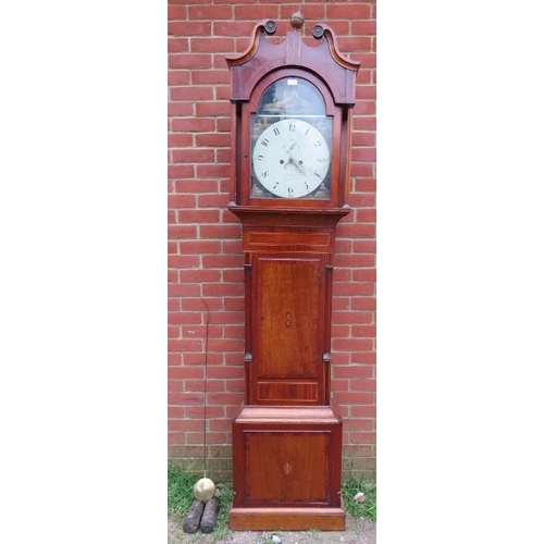 796 - A Georgian oak and mahogany cased 8-day striking longcase clock by James Davies of Leominster, the h... 