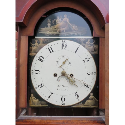 796 - A Georgian oak and mahogany cased 8-day striking longcase clock by James Davies of Leominster, the h... 