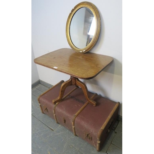 811 - An early Victorian mahogany rectangular wine table, together with a vintage gilt gesso framed oval w... 