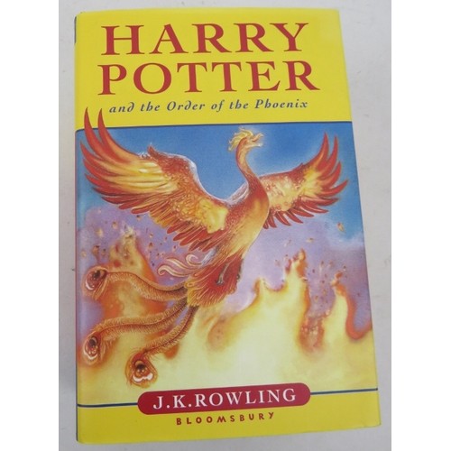 64 - Nine Harry Potter hardback first editions with dust jackets, including Order of the Phoenix, The dea... 