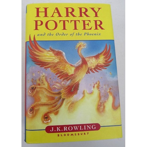 64 - Nine Harry Potter hardback first editions with dust jackets, including Order of the Phoenix, The dea... 