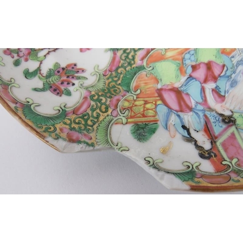 13 - Three Chinese Canton famille rose porcelain items, 19th century. Comprising a pair of famille rose p... 