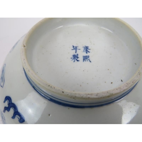 15 - Two Chinese blue and white porcelain bowls, 19th century. Both of circular form. (2 items) 11.4 in (... 